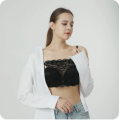 One-Piece Cleavage Cover Up Cloth For Women Tops Camisole Bra Insert Wrapped Chest Decoration Lace Transparent Tube Top 1Pcs. 