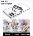 Relaxtoo For Samsung Galaxy A12 and Samsung Galaxy M12 High Transparency Magsafe Plating Rotation Bracket Cover For SamsungA12 GalaxyA12 SamsungM12 GalaxyM12 Ring Stand Ultra Thin Drop Proof Case. 