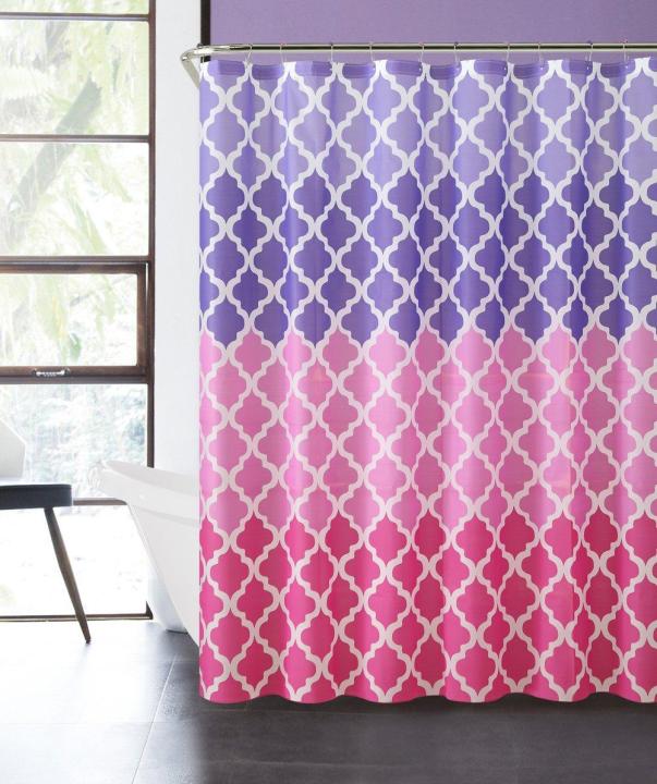 A3 Peva Bath Curtains Waterproof Shower Curtain With 12 Pcs Hooks