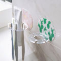 No-Punching Wall Hanger Toothbrush Holder,Toothpaste Beard Shaver Storage Rack Bathroom Hook, Transparent. 