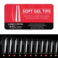 Soft Gel Full Cover Nail Tips,Clear Gel False Nails Press On Nails for Nail Extension Manicure Soak Off. 