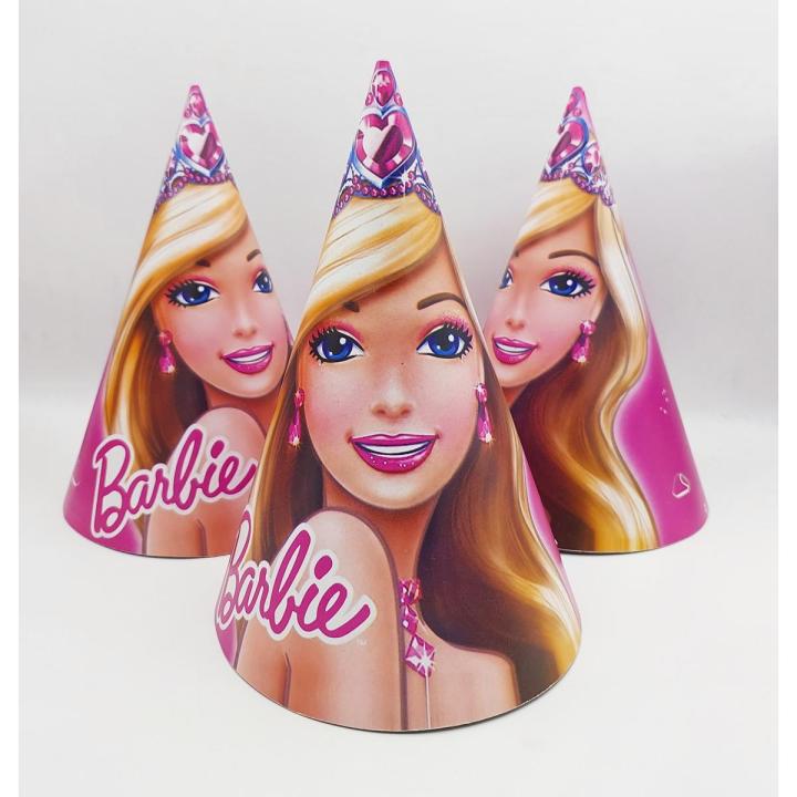 BARBIE THEME BIRTHDAY PARTY CAPS PACK OF 10 PARTY WEAR CAPS