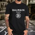 2021 Balmain-Paris France Fashion Vintage Men's Short Sleeve T Shirt Cotton Tee White T Shirt Short Sleeve Summer Casual Tee. 