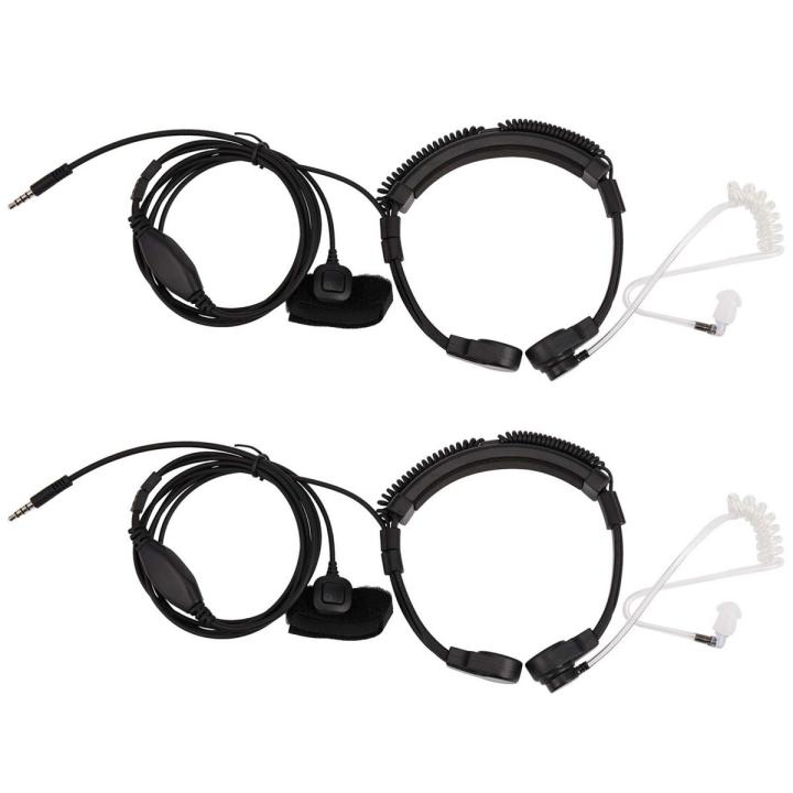 XHHDQES 2X 3.5mm Adjustable Throat Mic Microphone Covert Acoustic Tube Earpiece Headset with Finger PTT for iPhone Android