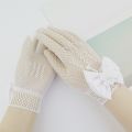 Kids Party Lace Pearl Fishnet Gloves Communion Flower Girl Party Gloves Children's Glove High Elasticity Mesh Bow Gloves. 