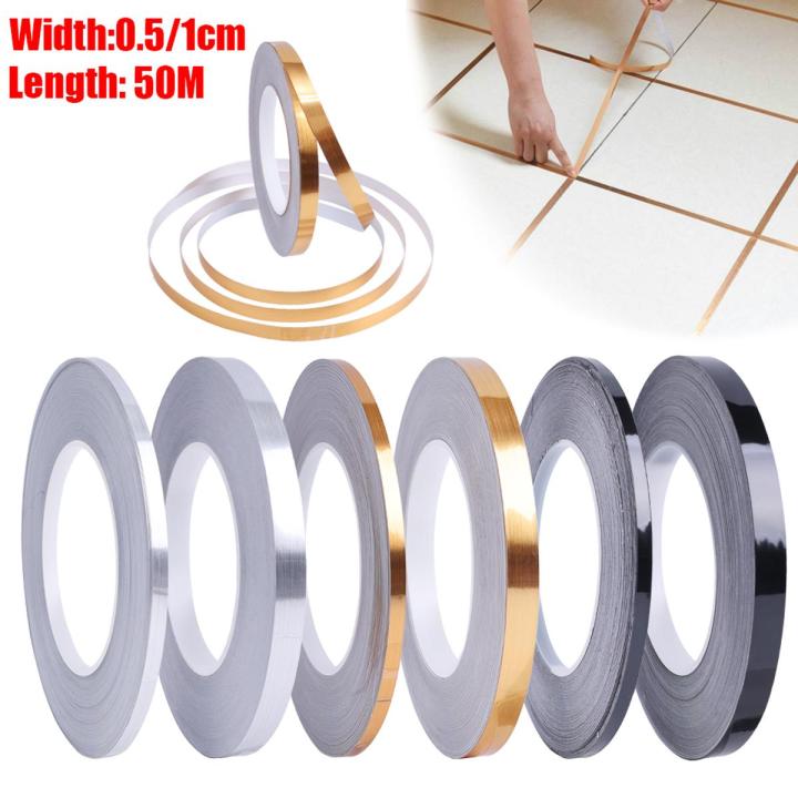 50M Floor Tile Gap Tape Wall Tile Strip Seam Sticker Foil Waterproof Mildewproof Wall Tape 1Roll