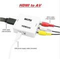 HDMI TO AV Scaler Adapter HD Video Converter Box HDMI to RCA AV/CVSB L/R Video 1080P HDMI2AV Support NTSC PAL , HDMI to AV/RCA CVBS Adapter 1080P Video Converter HDMI2AV Adapter Converter Box Support NTSC PAL Output HDMI AV Adapter. 