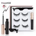 Pack of 3 & 5 Pairs Of Magnetic Eyelash With Magnetic Liquid Eyeliner & Tweezer - Eyelash 3D Mink Lashes Magnetic. 