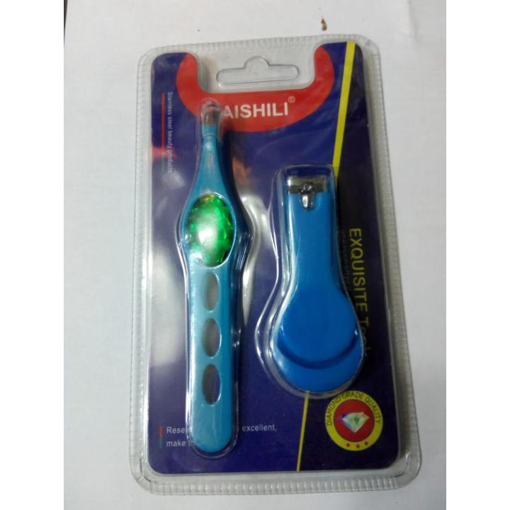 Pack of 2 Tweezer & Nail Clipper Cutter Set