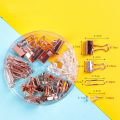 【NEW】 72Pcs Color Binder Clips Paper Clips Push Pin Set Rose Gold Push Pins Cute Stationery For Office Accessories School Supplies. 