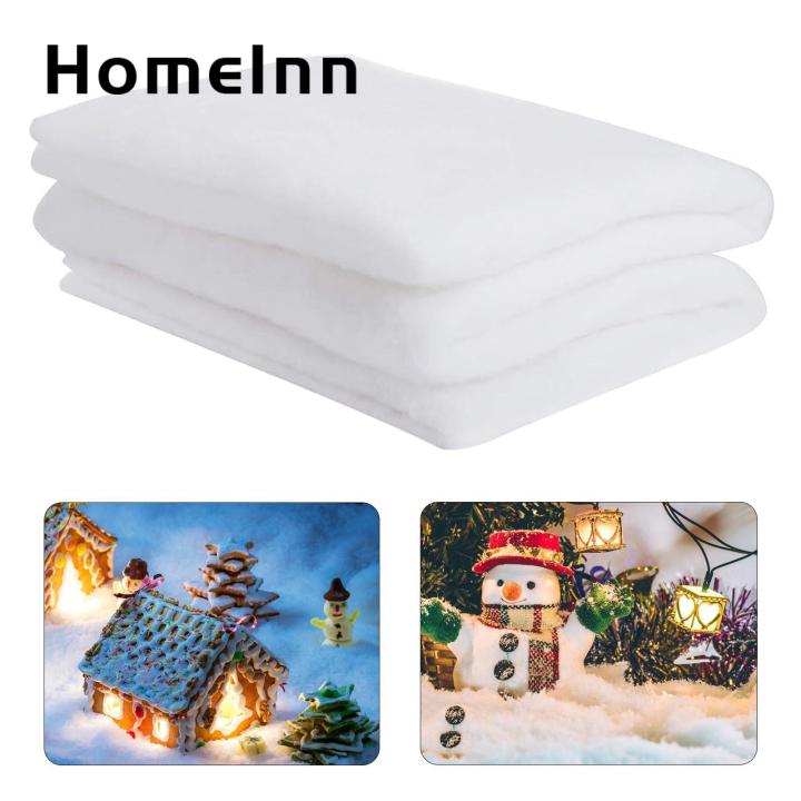 Christmas Artificial Snow Blanket Soft Thick Christmas Snow Blanket for Indoor Outdoor Decor Fluffy Tearable Winter Village Display Ideal Holiday Decoration Reusable Fake Snow Blanket