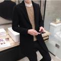 Men Formal Long Single Breasted Figuring Overcoat. 