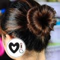 Hair Bun Maker Heart Shaped Donut Bun Maker Hair Donut Sock Bun Form Mini Hair Doughnut Shaper for Short Thin Hair Women Girls Black. 