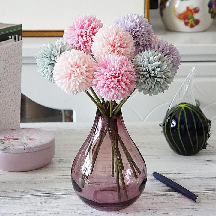 1/10Pcs 29Cm Artificial Flower Dandelion Ball Chrysanthemum Living Room Potted Flower Arrangement Wedding Decoration