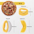 Pizza Cutter, Food Chopper, Super Sharp Blade Stainless Steel, Pizza Rocker Slicer with Protective Sheath, Pizza Knife with Multi Function, Kitchen Tools, Dishwasher Safe Size 15.5 * 13 cm. 