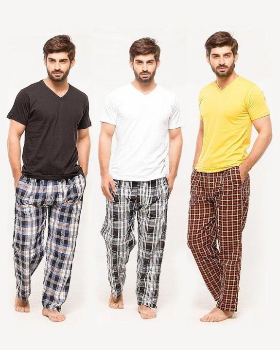 Multicolour Cotton Bundle of 3 Tshirt and 3 Pajama For Men