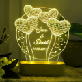 Gifts Creator Customised 3d illusion Table lamp, 3D Light Lamp, Night Lamp, Decoration Piece, Gift Piece | Heart Shape 3d lamp. 