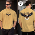 Fly high eagle print Drop shoulder T-shirt. 