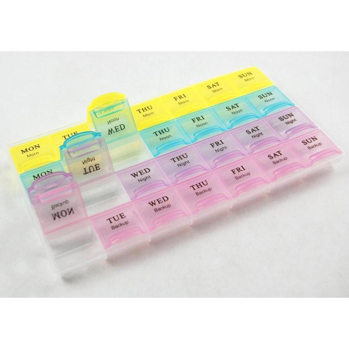 7 Days/ Week Transparent Lid Tablet Pill Box Holder/ Medicine Storage Organizer