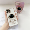 FELMYST Astronaut Case For OPPO Realme 3 Pro 3D NASA POP Folding Stand Holder Mobile Phone Casing Girl Boy Luxury Plating Square Soft Shockproof Cover Accessories. 