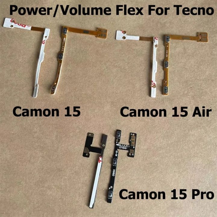 Power On Off Volume Side Button Key For Tecno Camon 15 Air Pro Power Connector Flex Cable Replacement Parts