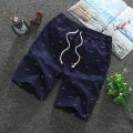 Summer Men's Fishbone Print shorts pants Cotton Loose Casual Fashion Beach pantalones cortos Joggers Streetwear short homme. 