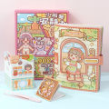 Small mochi no-cut quiet book boys and girls three-dimensional book handmade diy dress up handbook material sticker painting. 