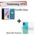 Samsung Galaxy A51 Unbreakable Gorilla Glass Screen Protector + Back Jelly Protector Clear Soft Film Protection Hydrogel Film Protector For Samsung Galaxy A51. 