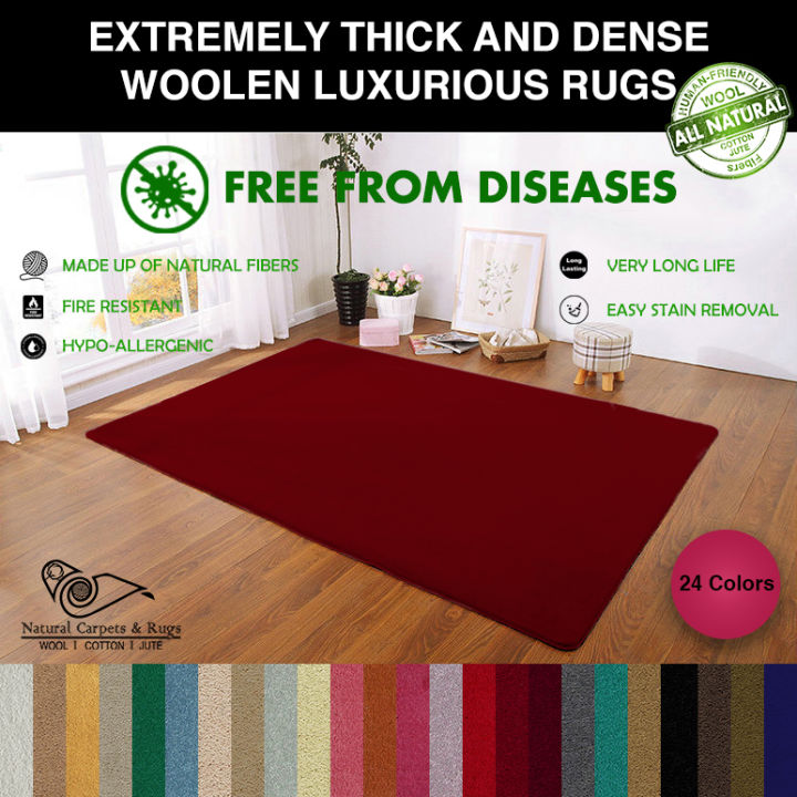 Natural Woolen Carpets and Rugs made of pure Wool for Living Room Rug, Dimension 3' x 5' / 4' x 6' / 6' x 9'