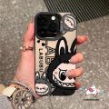 Trend Cute Tag Graffiti Cartoon Pop Mart Labubu Case Compatible for IPhone 16 15 11 14 12 13 Pro Max 7Plus 16 14 7 15 8 Plus XR X XS Max SE 2020 Luxury Plated Metal Lens Case. 