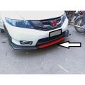 Honda City Front Bumper Red Lip Splitter Black (04 Pcs). 