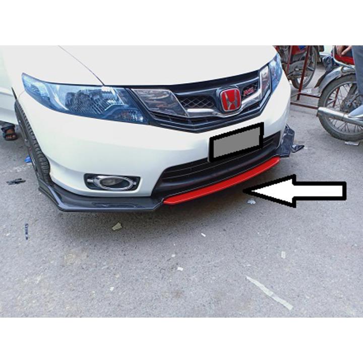Honda City Front Bumper Red Lip Splitter Black (04 Pcs)