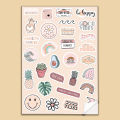 Aesthetic Sticker Sheet - [UNCUT] for Journals Planners Scrapbooking DIY Crafts Mobile Covers Laptops and Girls Notebooks & Art for Kids and Wall Decore. 
