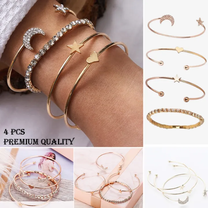 4PCS%20Set%20Open%20Bangle%20Delicate%20Star%20Moon%20Crystal%20Bracelet%20For%20Women%20Charm%20Jewelry%20Gifts%20-%20Image%202