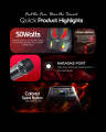 Audionic Solo X-110 Wireless Bluetooth Speaker – 50W Powerful Sound, RGB Lights, TWS Function, Karaoke, Bass & Treble Adjustment, Remote Control, Wireless Mic. 