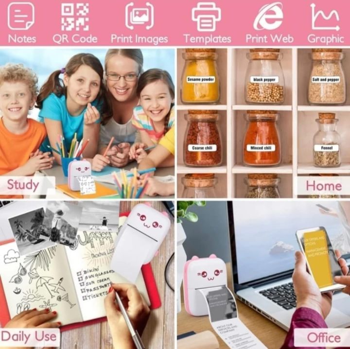 Mini%20Bluetooth%20Thermal%20Printer,%20Portable%20Label%20Printer%20Inkfree%20Printer%20for%20Android%20&%20iOS%20System,%20Black%20on%20White%20Thermal%20Printer%20with%20Roll%20of%20Print%20Paper%20-%20Image%204