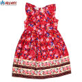 Archies Girls Red Floral Printed Frock. 