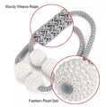 1 Pair Random Color - Magnetic Curtain Tieback, Curtains Holder Convenient Drape Tie Backs - Pearl Decorative Rope Holdback Holder. 