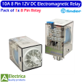 finder 8 Pin 10A Coil 12V DC Rail-Mount Electromagnetic Power Coil Relay 10A DC 8 Pins relay by Electrica. 