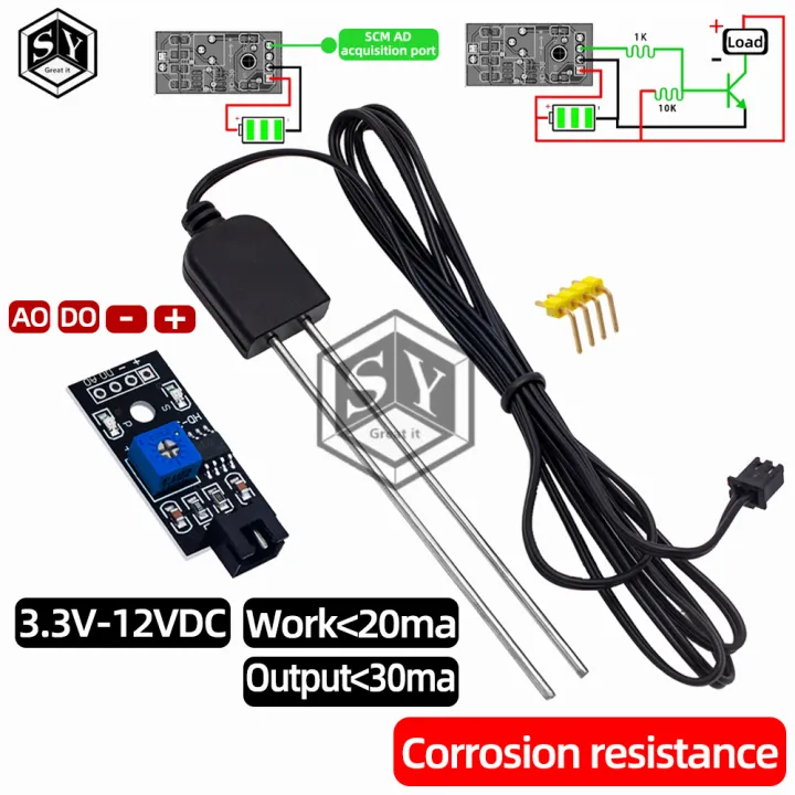Soil Moisture Sensor and Soil Detector Module Soil Moisture Test Soil ...