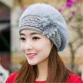 New Arrival Elegant Women Knitted Hats Rabbit Fur Cap Autumn Winter hat Ladies Female Fashion Skullies Beret Hat. 