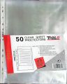 File Sheet Protector- Protector Sheet for Ring File Thick 100 Micron A4 Size 11 Holes Psck of 50 sheets. 