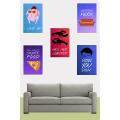 Set of 5-Friends TV Show Posters Vinyl Paper Quotes Vintage Posters Home Room Art Painting Wall Poster. 