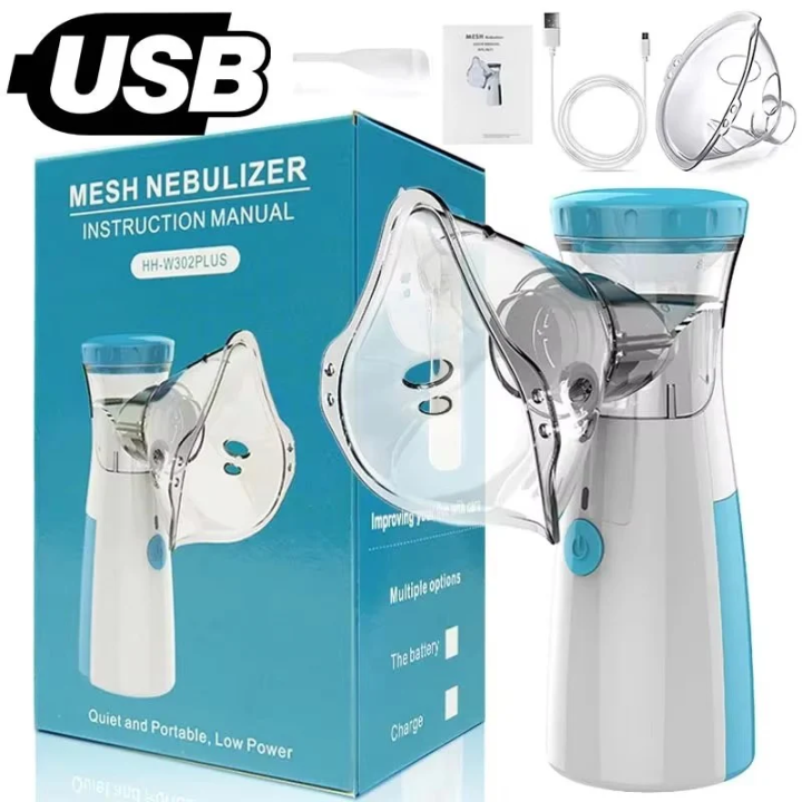 Portable Mesh Nebulizer Machine for Adults & Kids | Silent Rechargeable ...