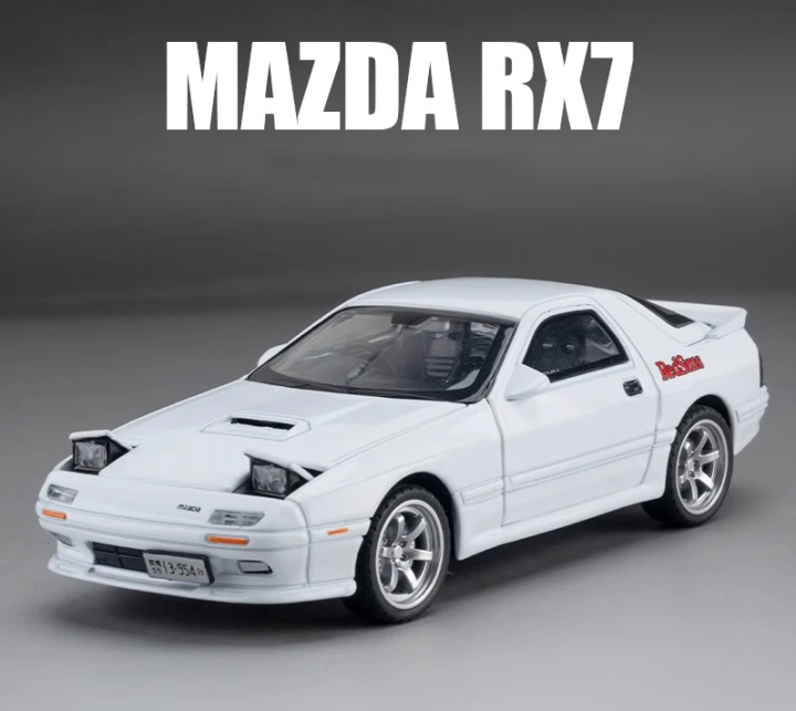 1/32 Mazda RX7 Initial D Miniature Diecast RX-7 Toy Car Model