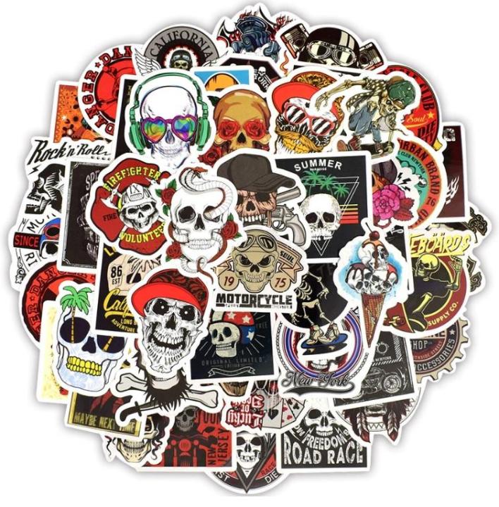 10%20Pcs/Pack%20Skeleton%20Ghost%20Skull%20Punk%20Rock%20Horror%20Waterproof%20Stickers%20for%20Car%20Bike%20Laptop%20Skateboard%20TV%20Guitar%20-%20Image%204