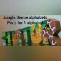 Block Letters (Alphabet) | Name on Jungle theme for Kids/ Children Birthday Parties (Card board). 
