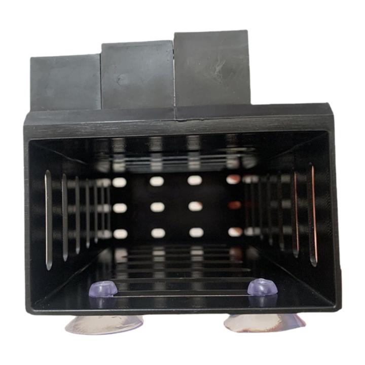 Fish Tank Hydroponic Box Hydroponic Box Aquarium Plant Holder with Hooks Suction Cups Easy to Hang Improves Water Circulation Aquarium Planter with Suction Cups