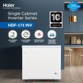 Haier Inverter Deep Freezer | Model HDF-175 INV | Gray / White Color| 6.5 Cubic Feet Single Door l Super Freeze Function |  Ref & DF Adjustable | 10 Years Compressor Warranty. 