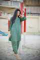 Chunri Steam Printed 2 Pcs Stitched Ladies Suit with Same Trouser / CHECK STRIPS  PRINT.. 